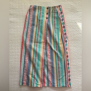 Vintage Bonjour Brand Striped Pastel Multicolor Wrap Skirt